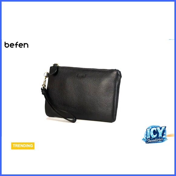 Genuine Leather Wristlet Clutch RFID Blocking Bag Cell Phone Wallet
